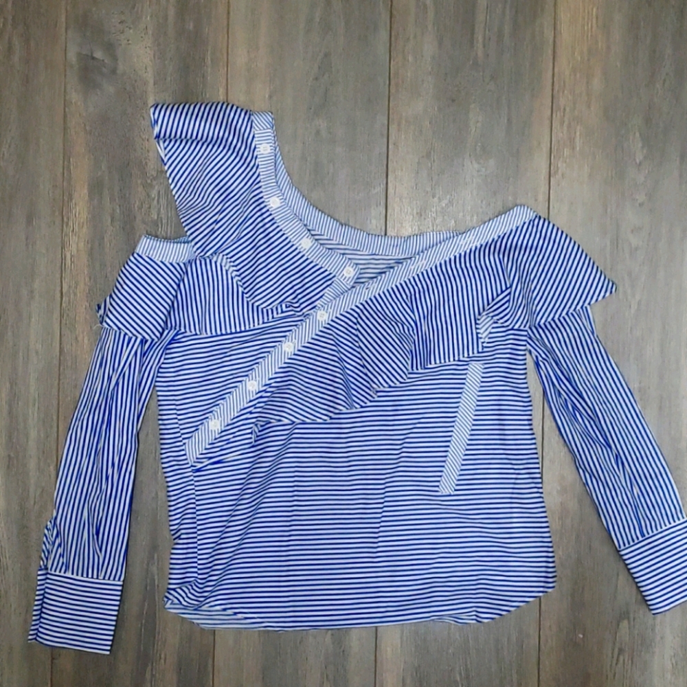 Striped off the shoulder shirt